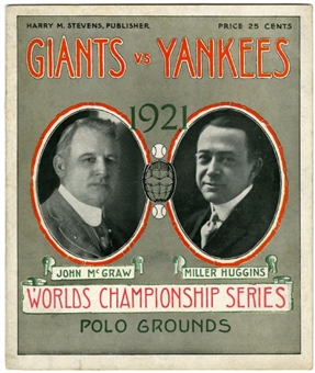 1921 Yankees vs Giants World Series Program